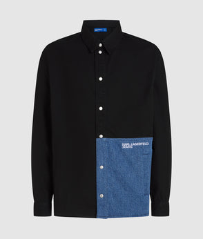 Karl Lagerfeld Denim Pocket Carpenter Pants Washed Blue-Black