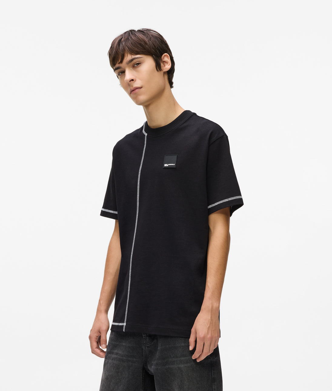 Karl Lagerfeld Contrast Stitch Cargo Pants Black