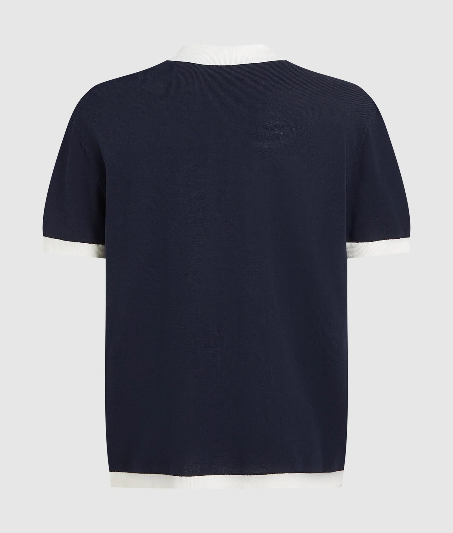 Karl Lagerfeld Monogram Knitted Polo Shirt Peacoat