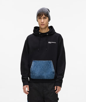 Karl Lagerfeld Denim Pocket Carpenter Pants Washed Blue-Black