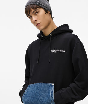 Karl Lagerfeld Denim Pocket Carpenter Pants Washed Blue-Black