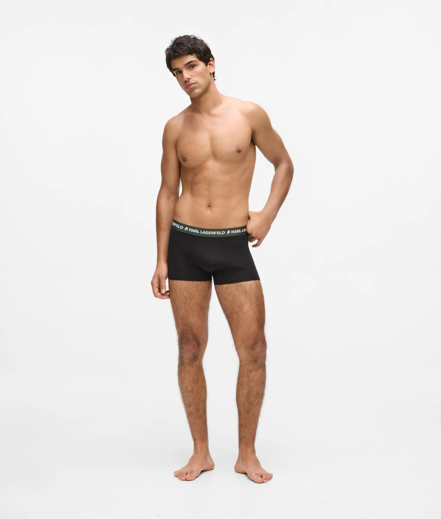 Karl Lagerfeld Contrast Waistband Trunks – 5 Pack Forest-Dill-Medieval