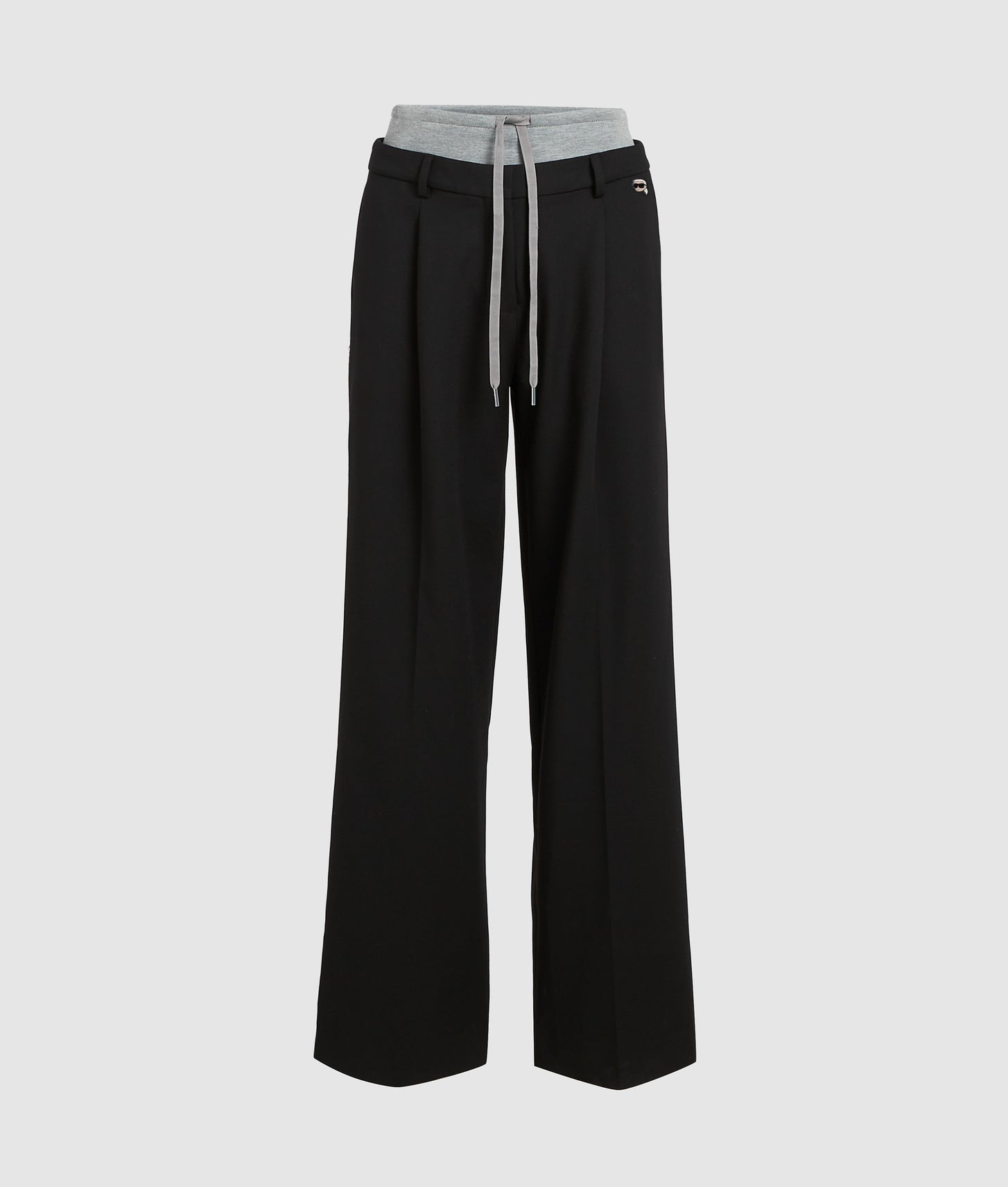 Karl Lagerfeld Ikon Double Waistband Pants Black/Grey Melange