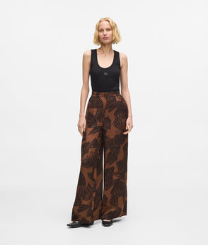 Karl Lagerfeld Fan Print Shirt Graphic Fan Friar Brown