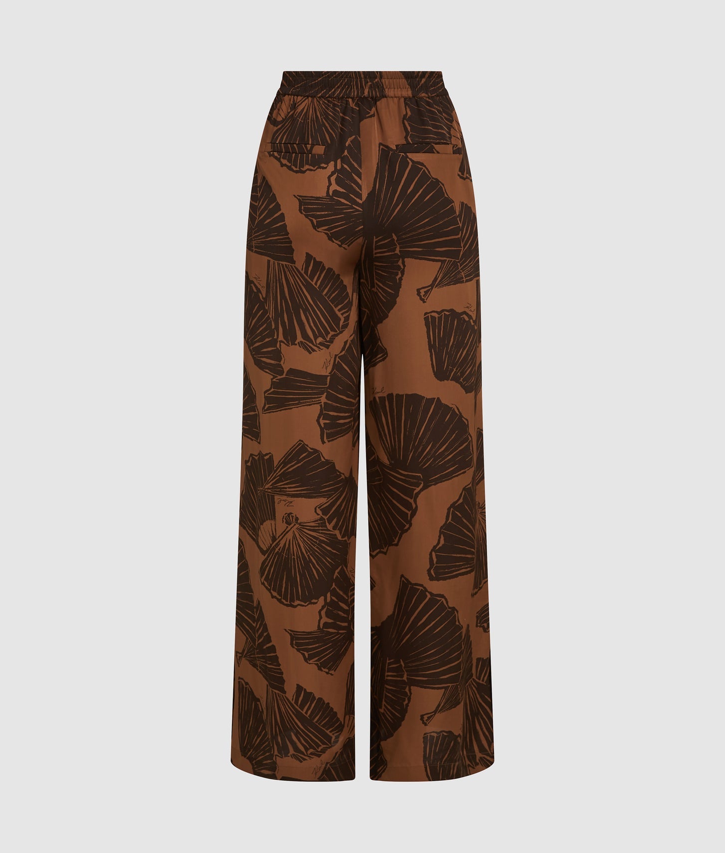 Karl Lagerfeld Fan Print Pants Graphic Fan Friar Brown