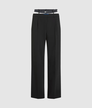 Karl Lagerfeld Denim Panel Blazer Washed Black-Black