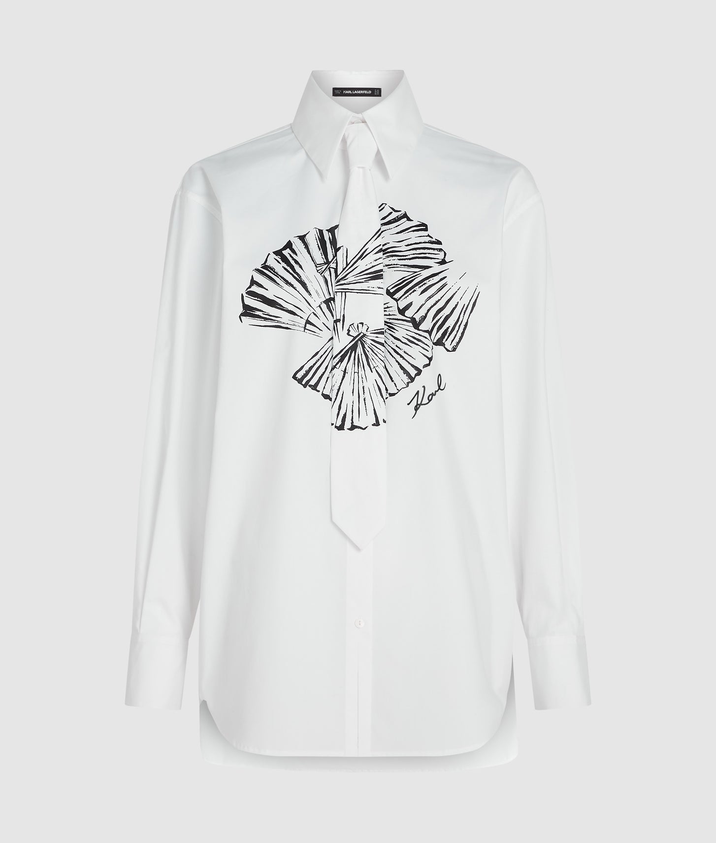 Karl Lagerfeld Poplin Tie Shirt White