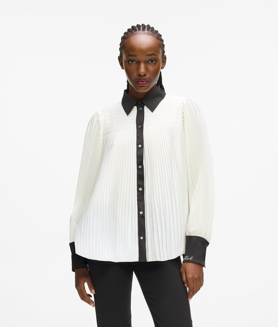 Karl Lagerfeld Pleated Wide-Leg Pants Pristine