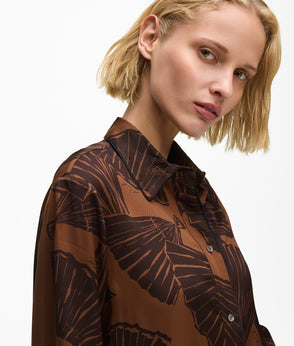 Karl Lagerfeld Fan Print Skirt Graphic Fan Friar Brown
