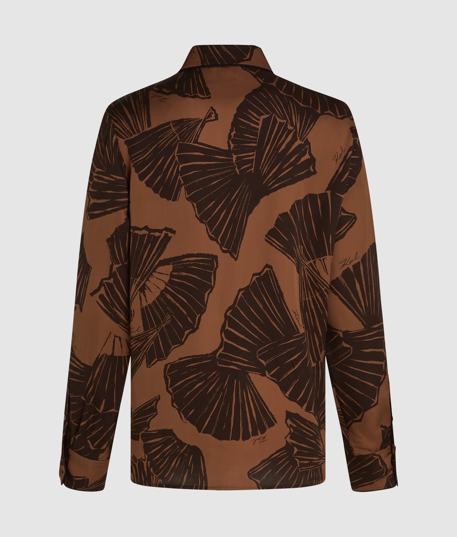Karl Lagerfeld Fan Print Shirt Graphic Fan Friar Brown