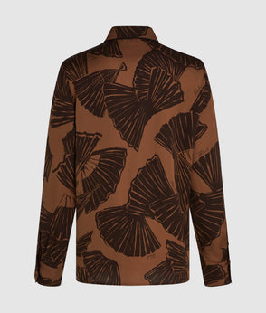 Karl Lagerfeld Fan Print Pants Graphic Fan Friar Brown
