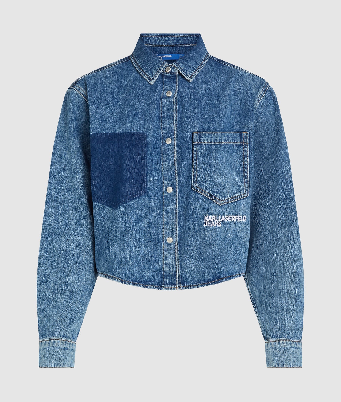 Karl Lagerfeld Boxy Denim Shirt Mid Blue