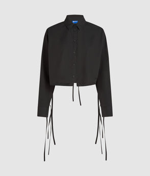 Karl Lagerfeld Two-Tone Denim Mini Skirt Washed Black Blocked