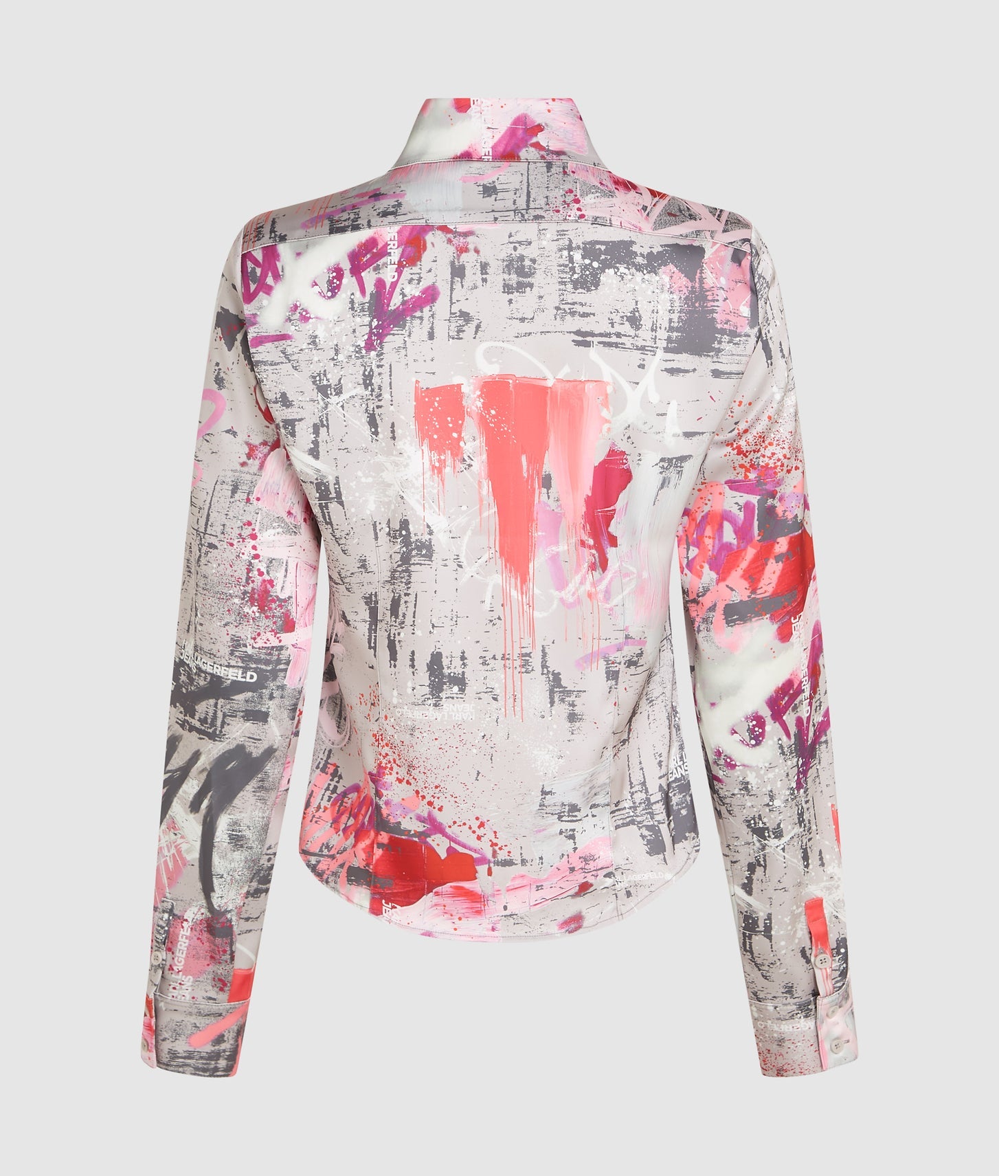 Karl Lagerfeld All-Over Paint Shirt Painters Print Pink All Over Print