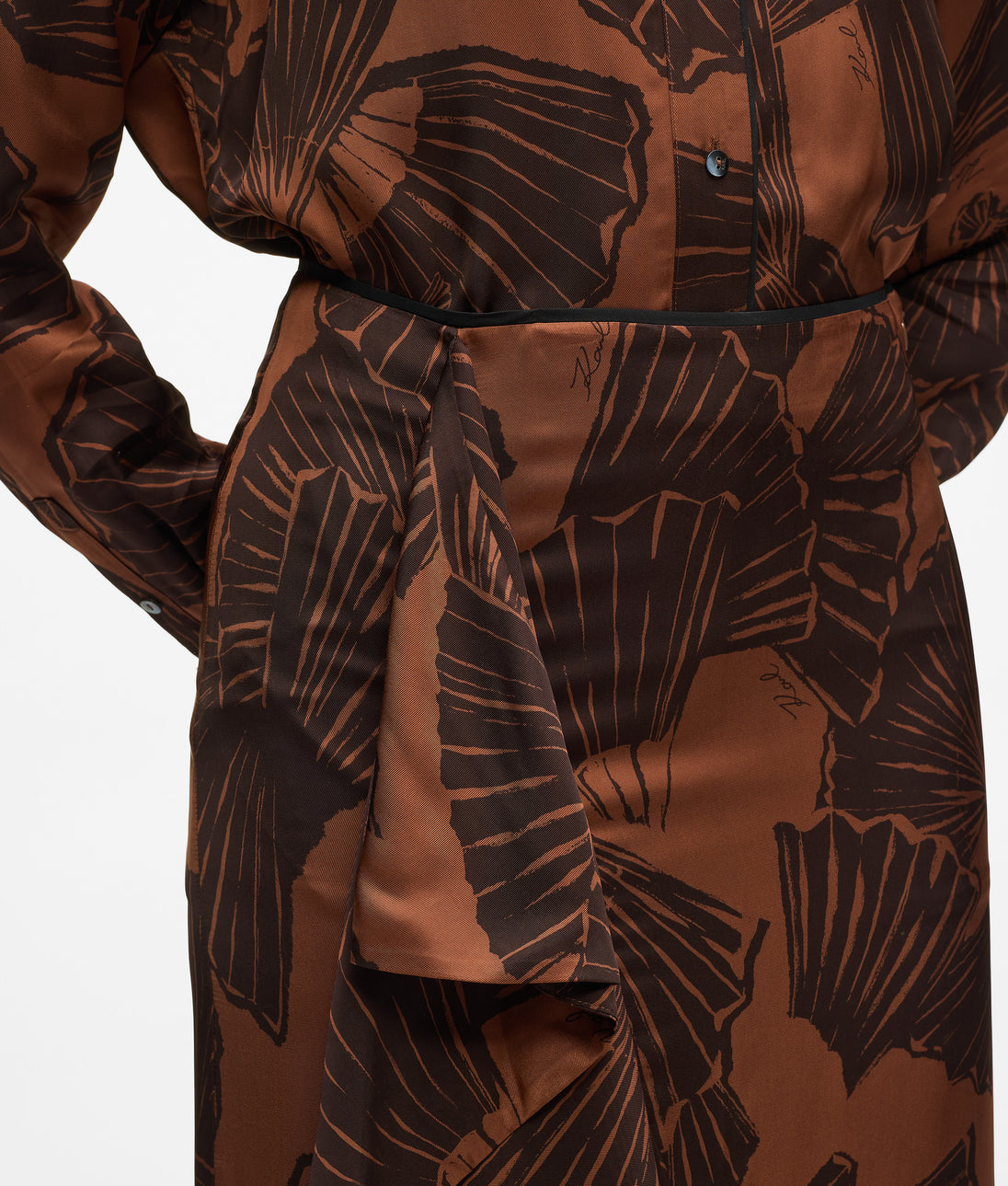 Karl Lagerfeld Fan Print Shirt Graphic Fan Friar Brown