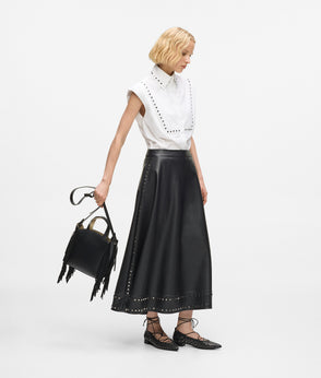 KarlLagerfeld Kautograph Small Moon Bag Off White