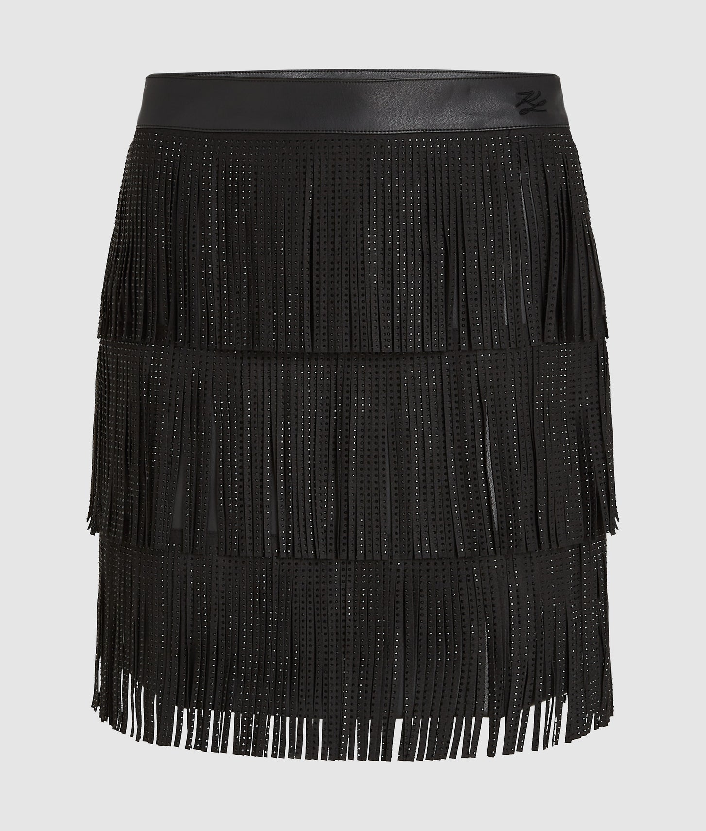 Karl Lagerfeld Fringed Mini Skirt Black