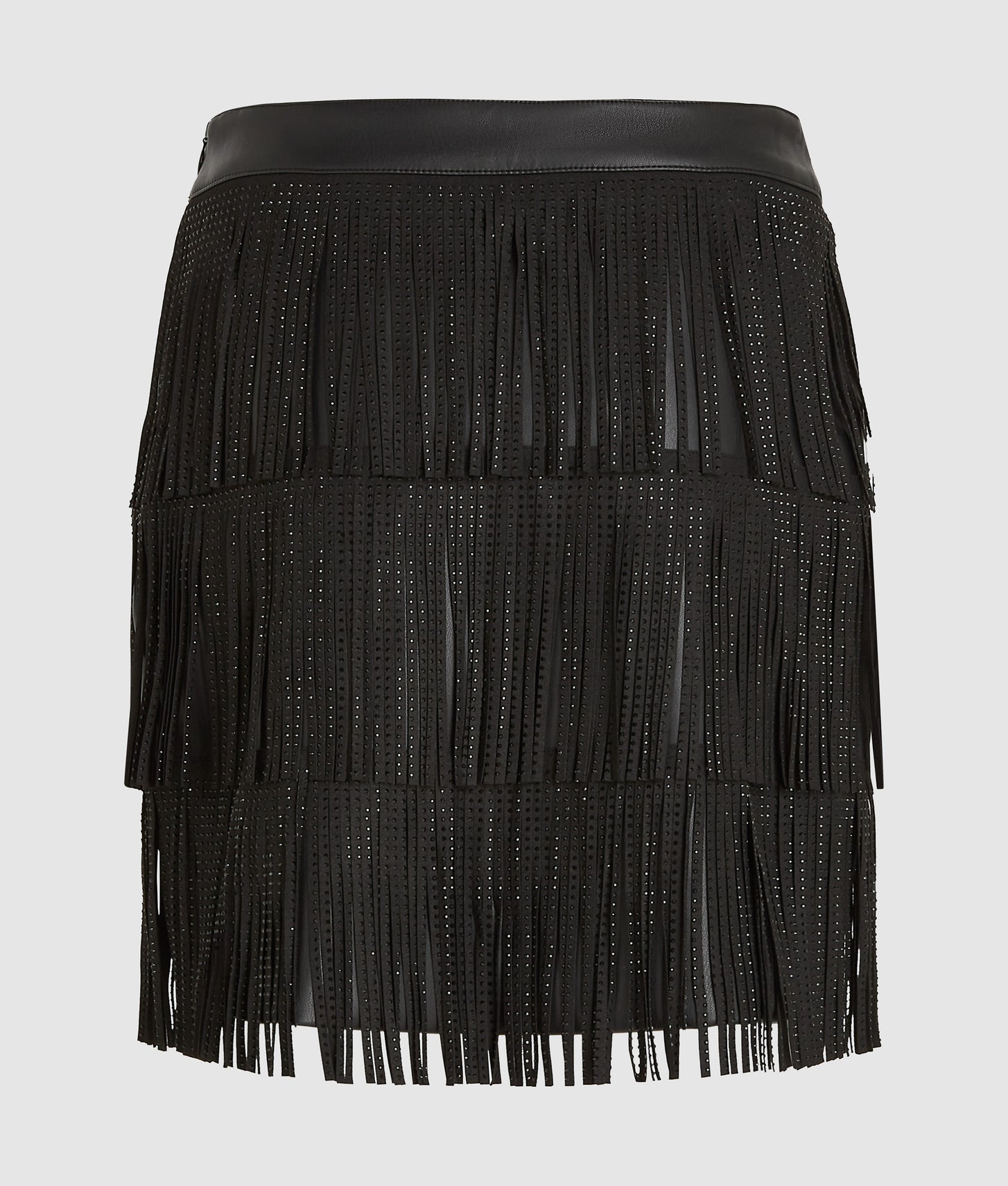 Karl Lagerfeld Fringed Mini Skirt Black
