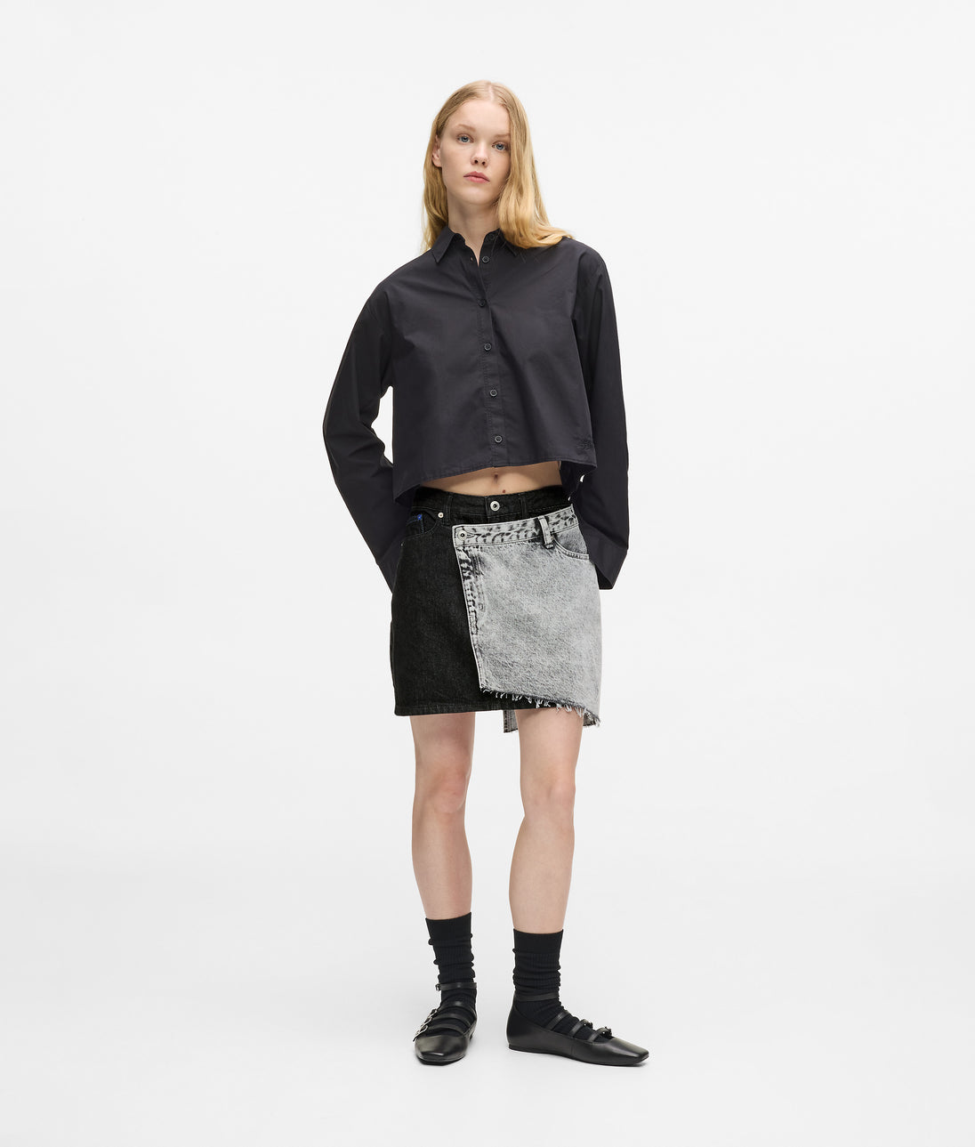 Karl Lagerfeld Bleached Denim Shirt Bleached Grey