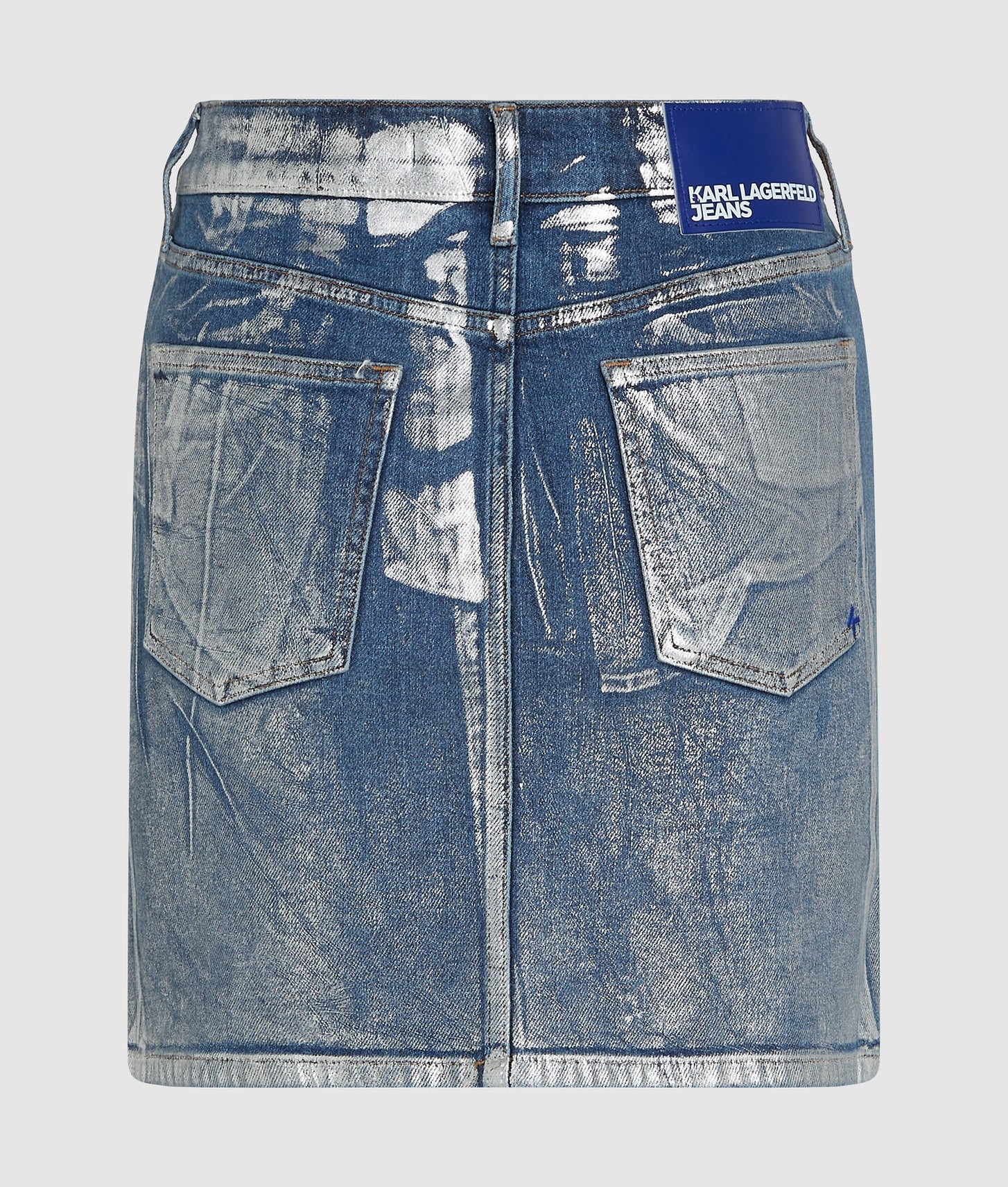 Karl Lagerfeld Coated Denim Mini Skirt Coated Blue