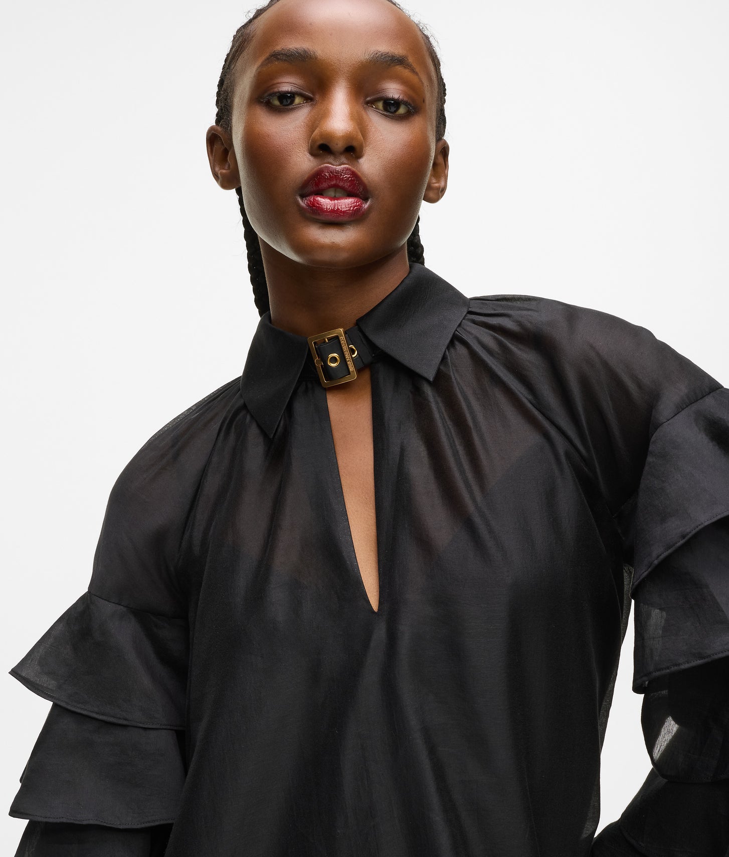 Karl Lagerfeld Ruffled Sleeves Dress Black
