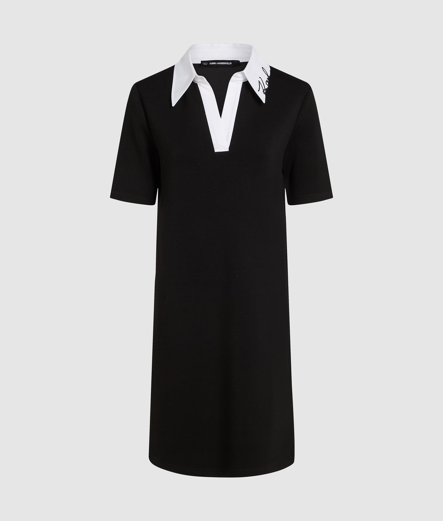 Karl Lagerfeld Signature Collar Polo Dress Black