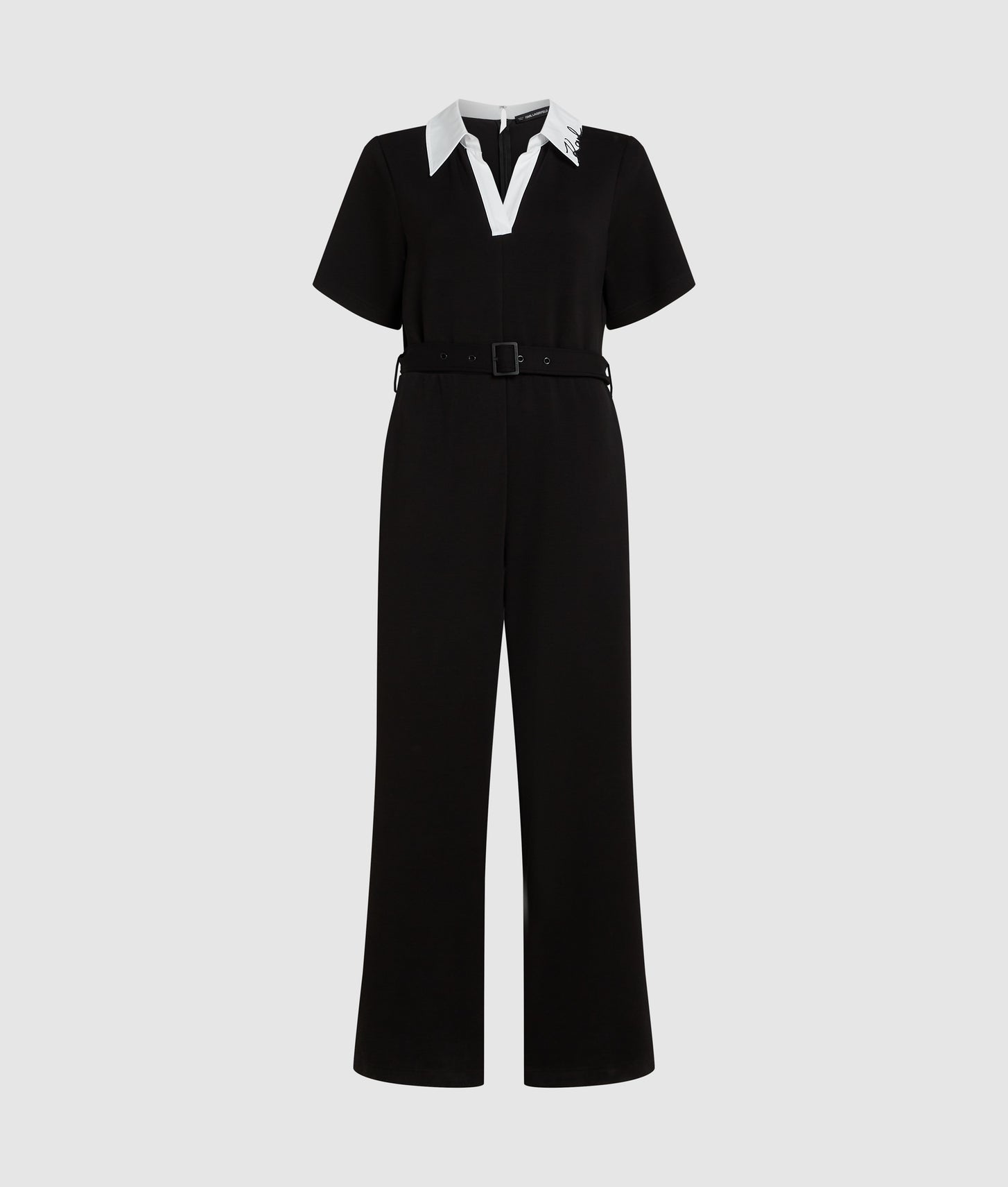 Karl Lagerfeld Signature Collar Jumpsuit Black