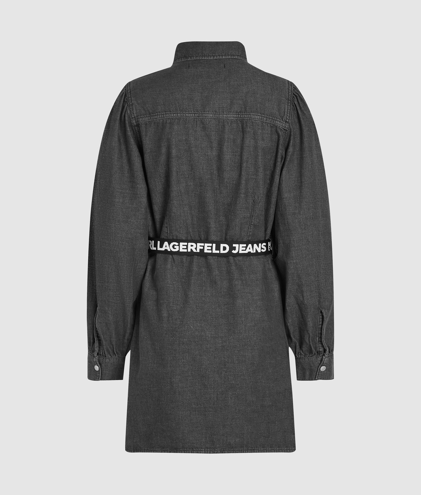 Karl Lagerfeld Belted Denim Dress Washed Black