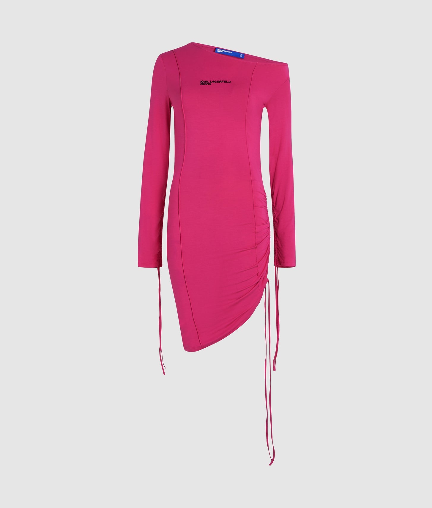 Karl Lagerfeld Off-Shoulder Drawstring Dress Very Berry