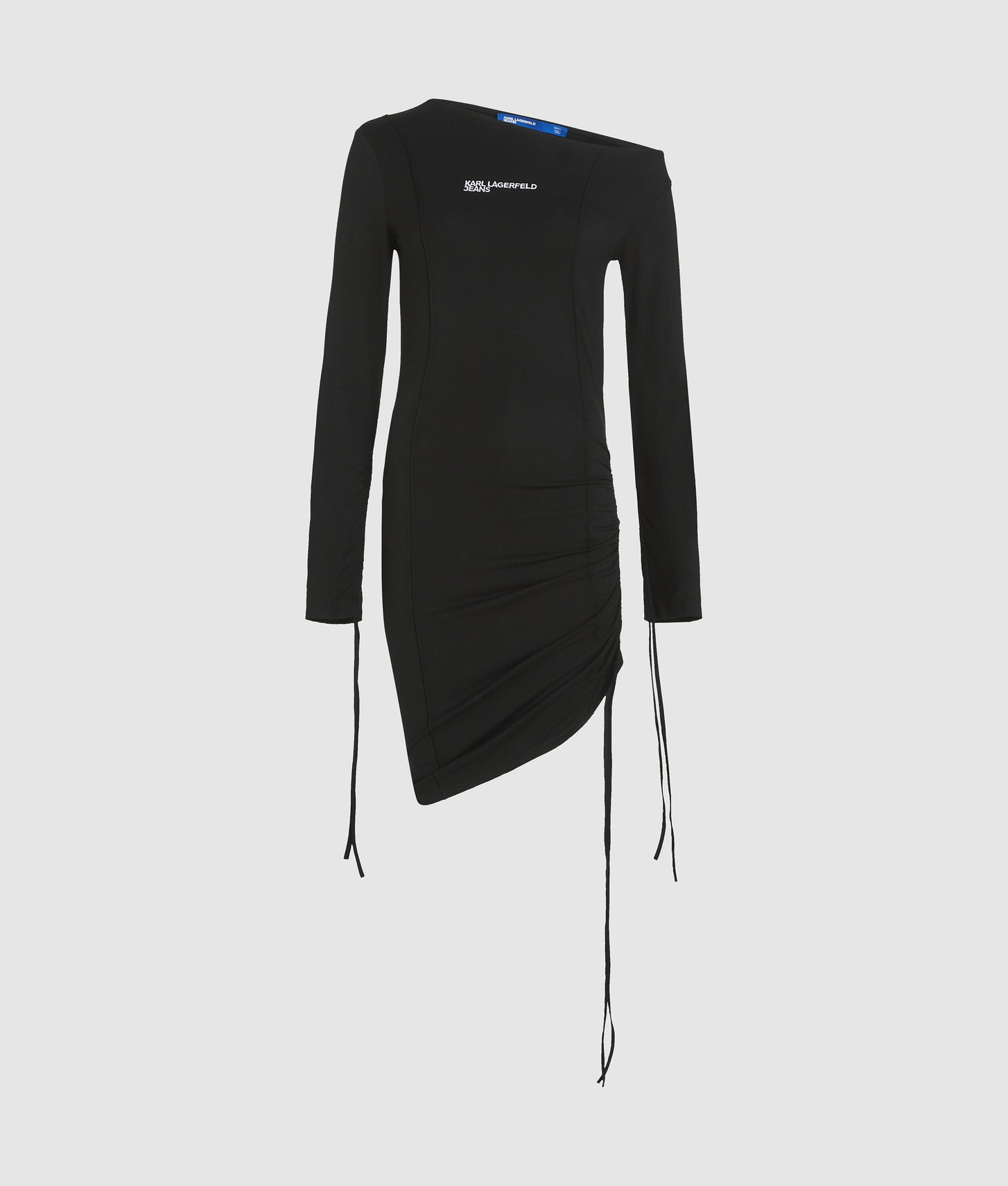 Karl Lagerfeld Off-Shoulder Drawstring Dress Black