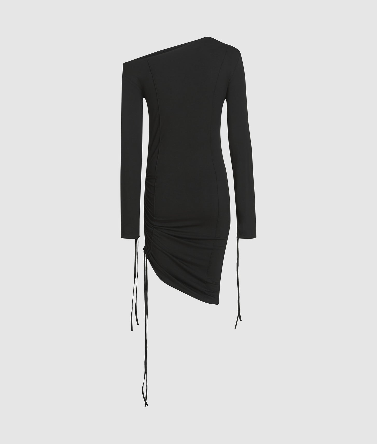 Karl Lagerfeld Off-Shoulder Drawstring Dress Black