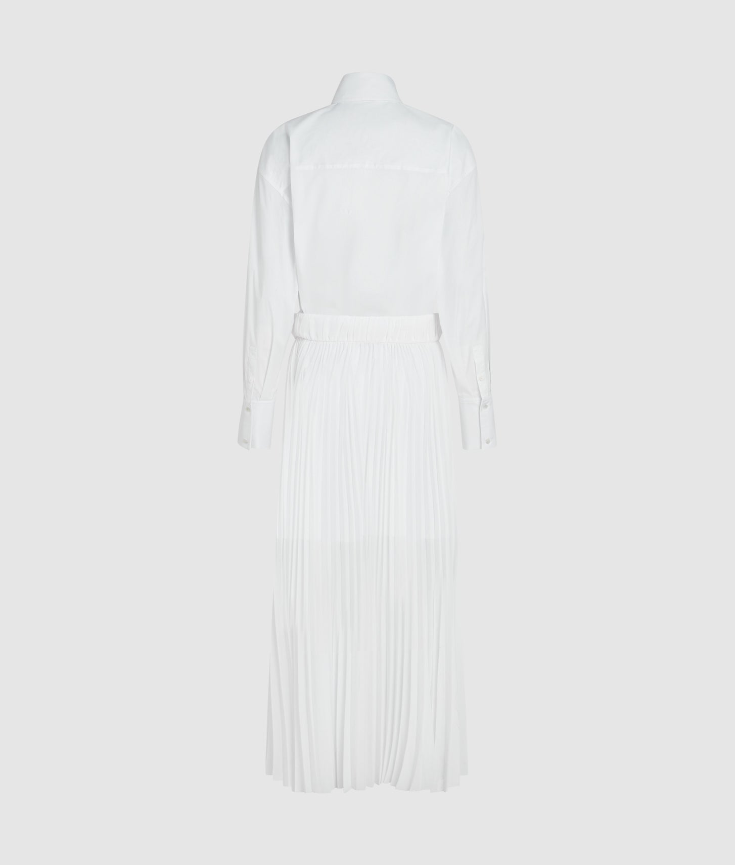 Karl Lagerfeld Pleated Panel Shirt Dress White