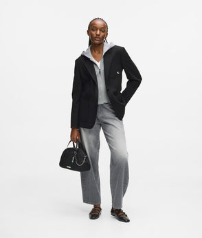Karl Lagerfeld Ikon Double Waistband Pants Black/Grey Melange