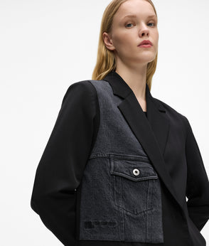 Karl Lagerfeld Double Waistband Pants Washed Black-Black