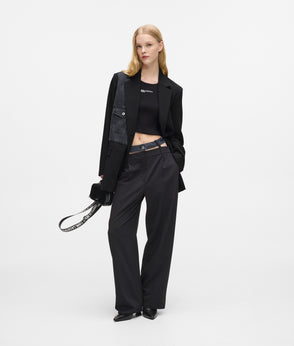Karl Lagerfeld Double Waistband Pants Washed Black-Black