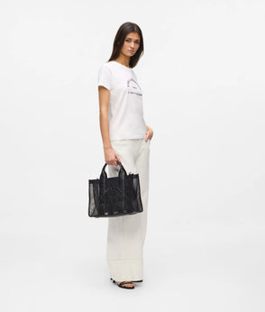 KarlLagerfeld Rue St-Guillaume Square Mesh Medium Tote Bag Black