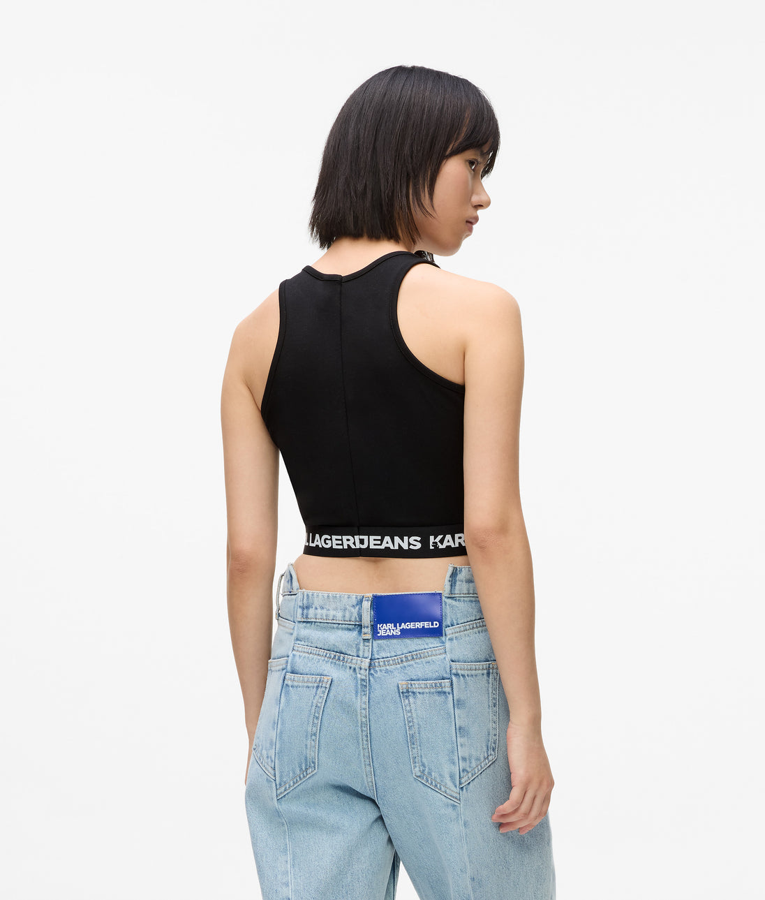 KarlLagerfeld Geo Mini Denim Crossbody Bag Washed Black