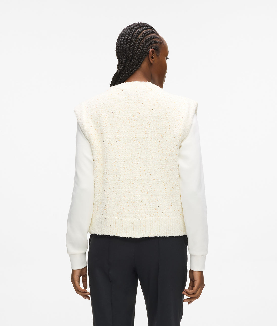 Karl Lagerfeld Bouclé Knit Skirt Cannoli Cream