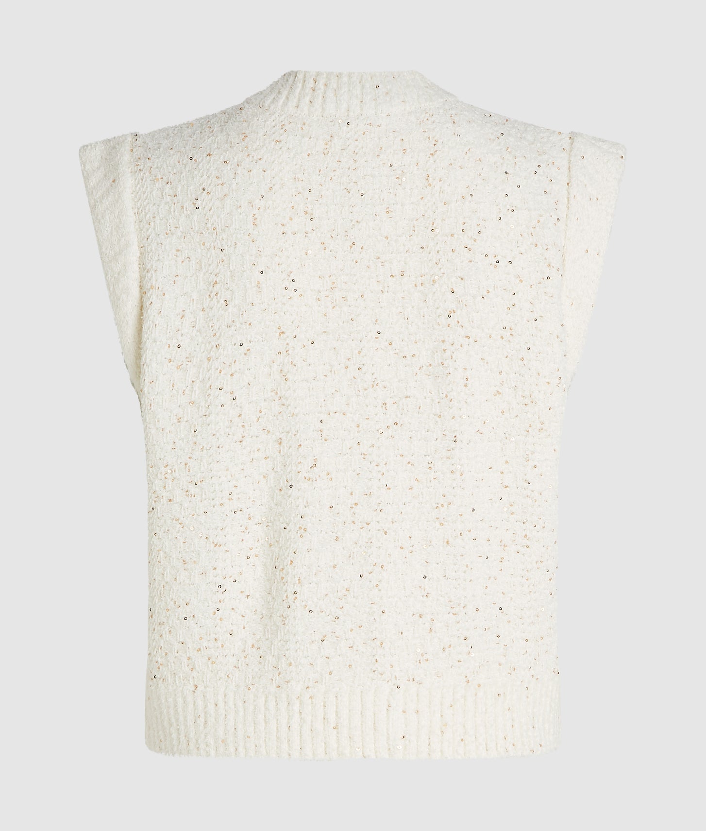 Karl Lagerfeld Bouclé Vest Cannoli Cream