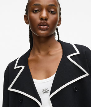 Karl Lagerfeld Contrast Piping Culottes Black/White