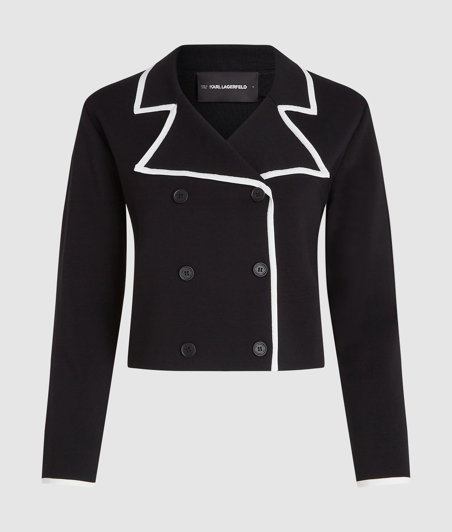 Karl Lagerfeld Tailored Cardigan Black/White