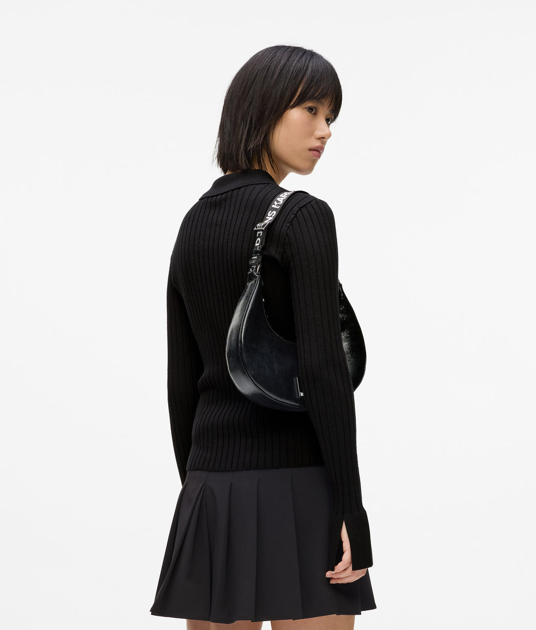 KarlLagerfeld Cord Nylon Shoulder Bag Black