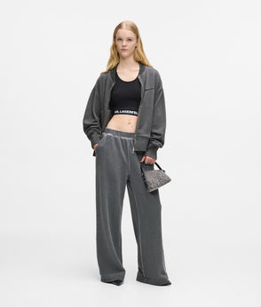 KarlLagerfeld Geo Mini Denim Crossbody Bag Washed Black