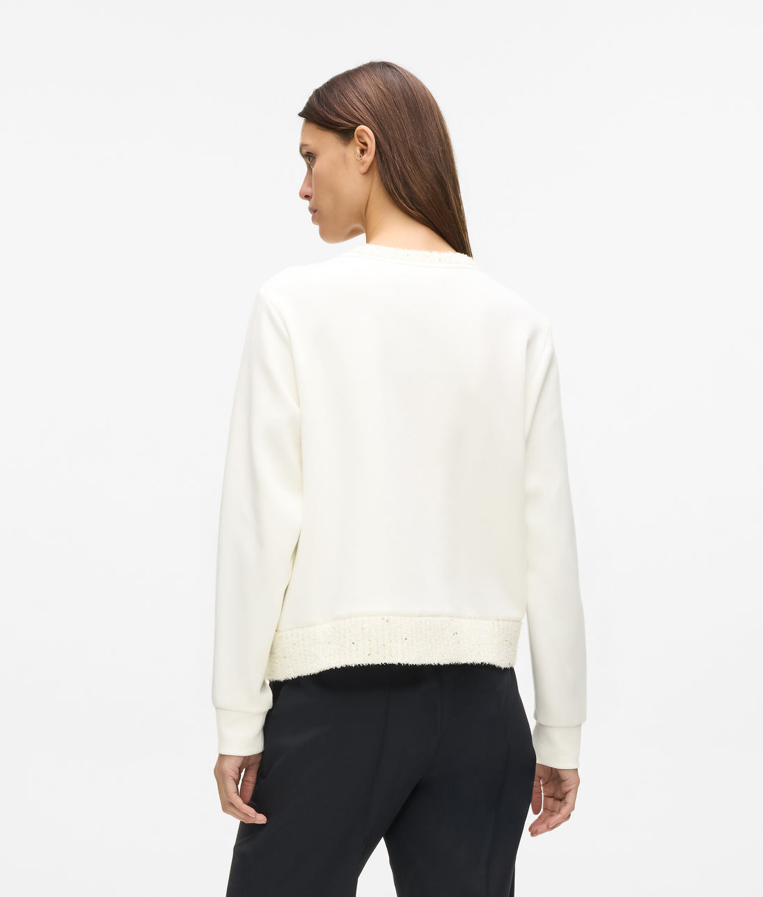 Karl Lagerfeld Bouclé Knit Skirt Cannoli Cream