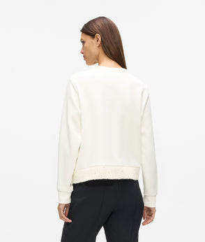 Karl Lagerfeld Bouclé Knit Skirt Cannoli Cream