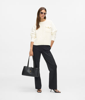 Karl Lagerfeld Bouclé Vest Cannoli Cream