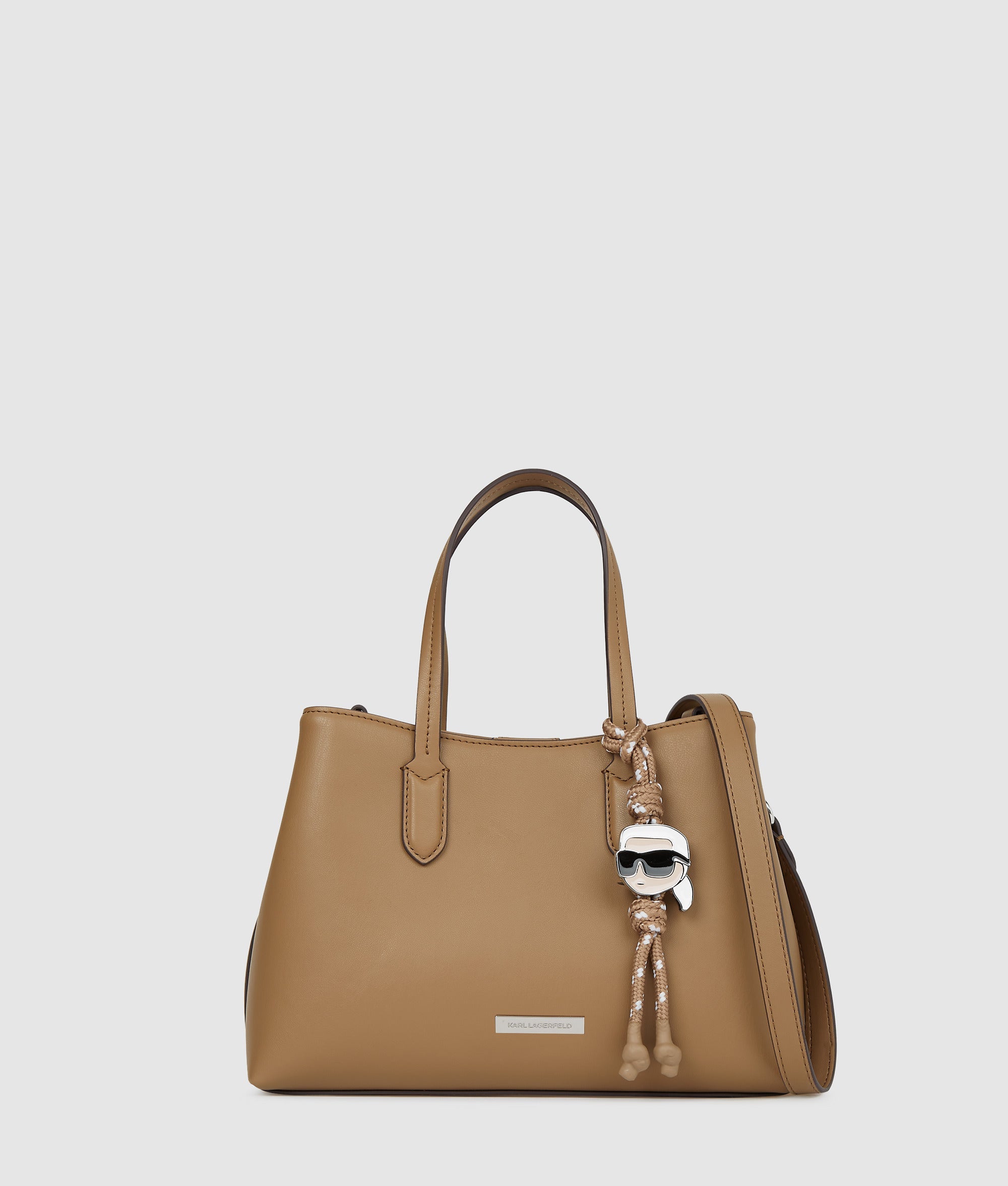 KarlLagerfeld Ikon Smooth Small Tote Bag Mushroom Brown