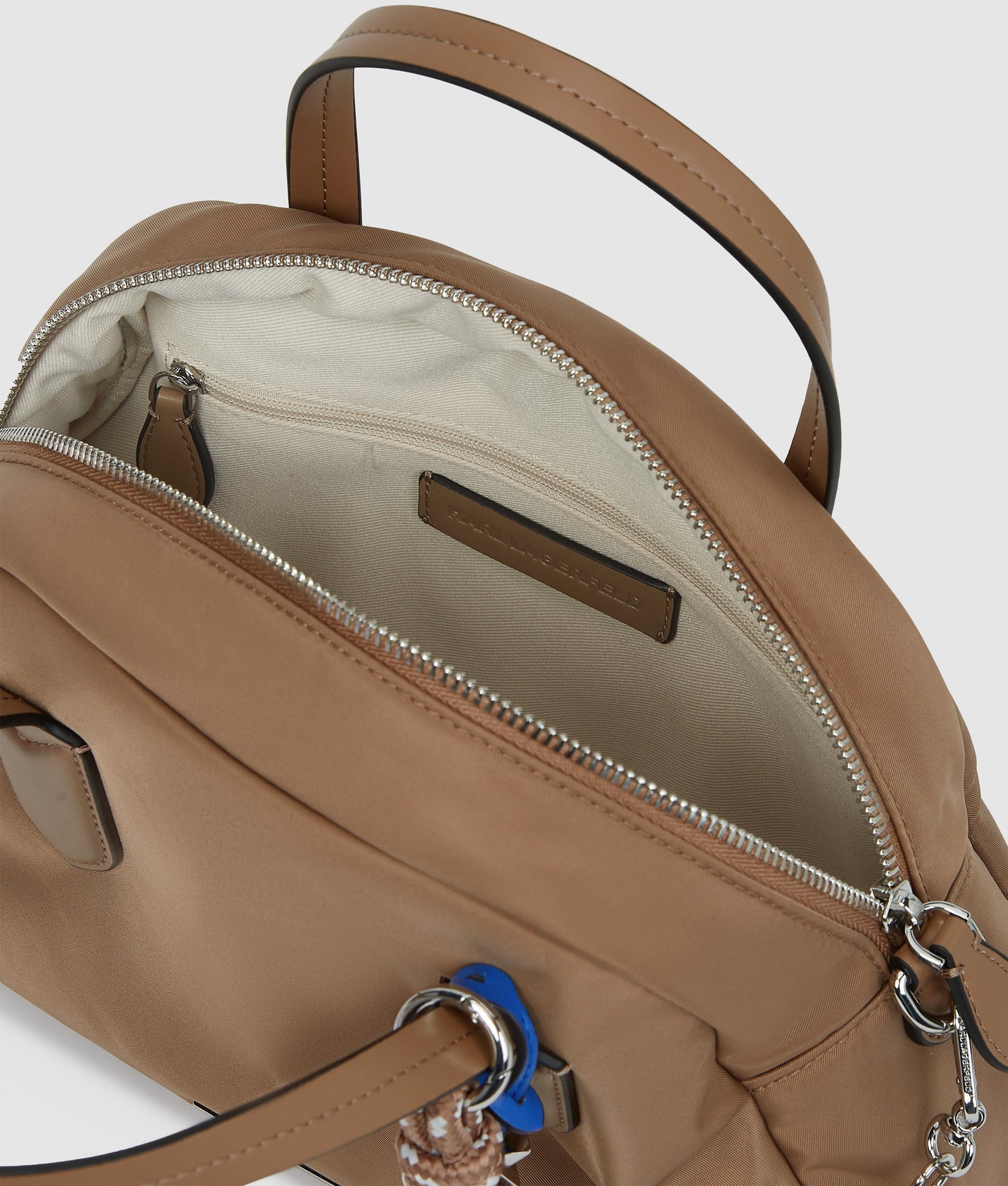 KarlLagerfeld Ikon Nylon Bowling Bag Mushroom Brown