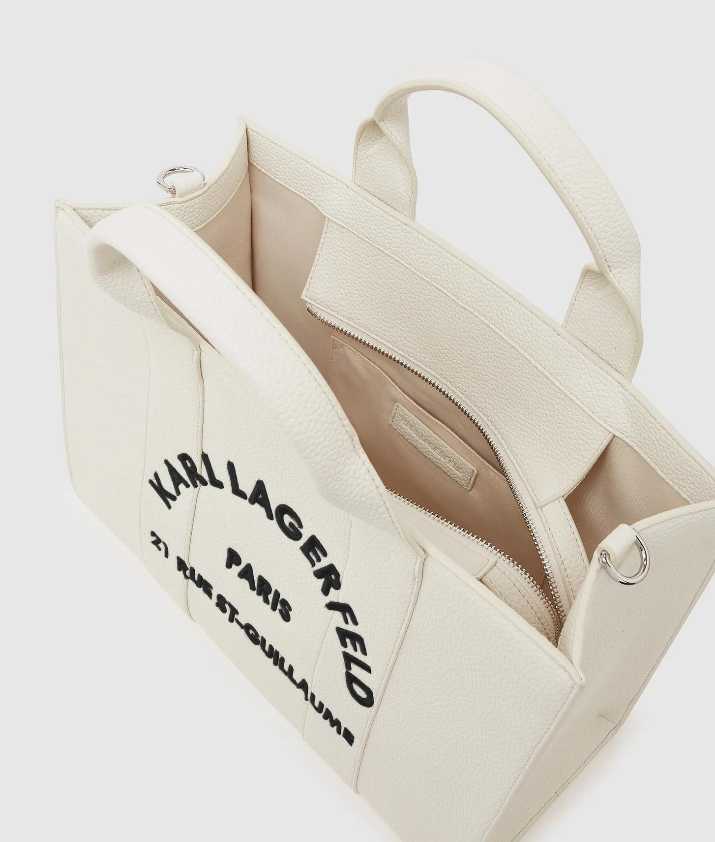 KarlLagerfeld Rue St-Guillaume Medium Tote Bag Off White