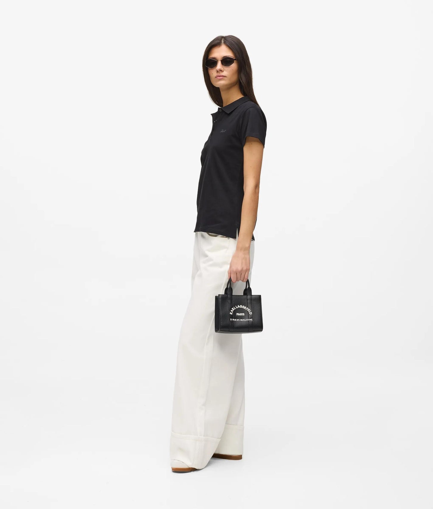 KarlLagerfeld Rue St-Guillaume Mini Tote Bag White/Black
